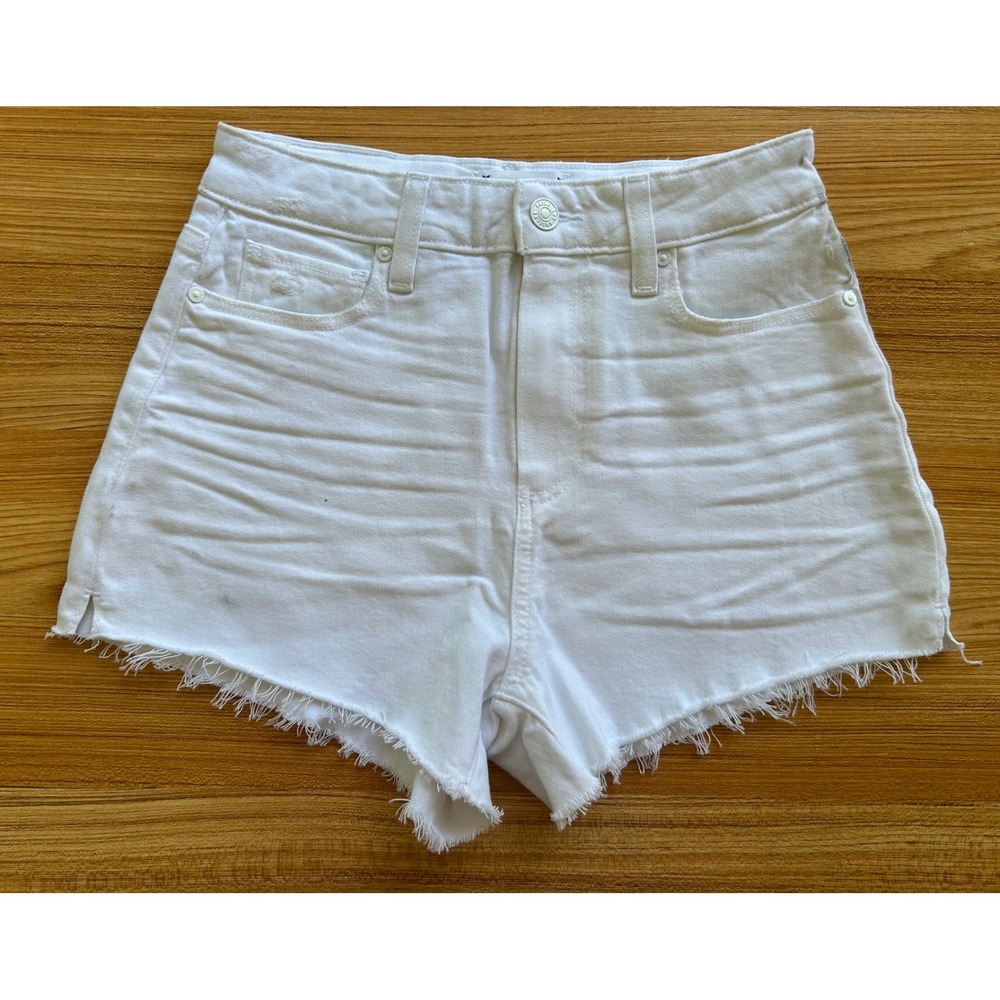 Paige Margot High Rise White Raw Hem Denim Shorts 25 NWOT Flawed